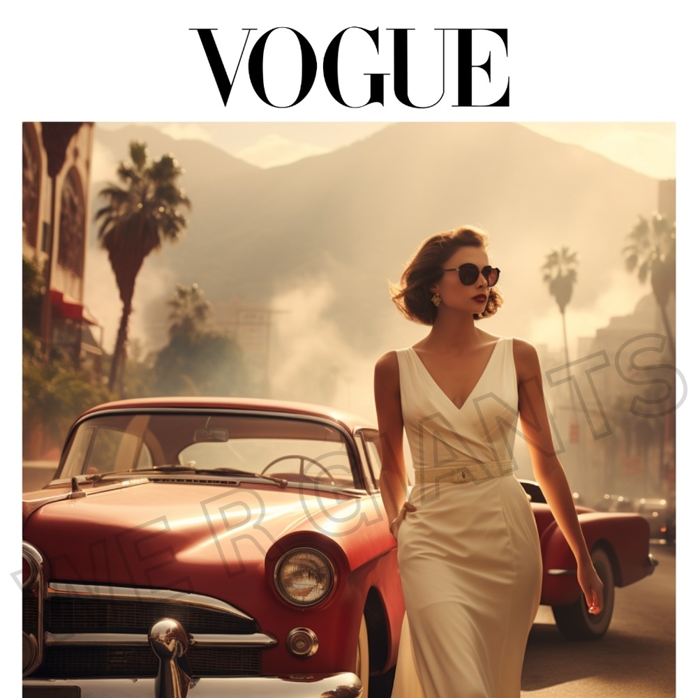 Vogue Magazine Wall Art, Preppy Art Print, Trendy Wall Art, Retro Elements